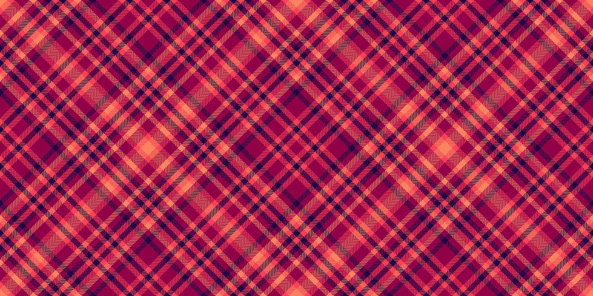 Machinery seamless background plaid, american tartan check texture. Overlay fabric pattern textile vector in red and pink colors.