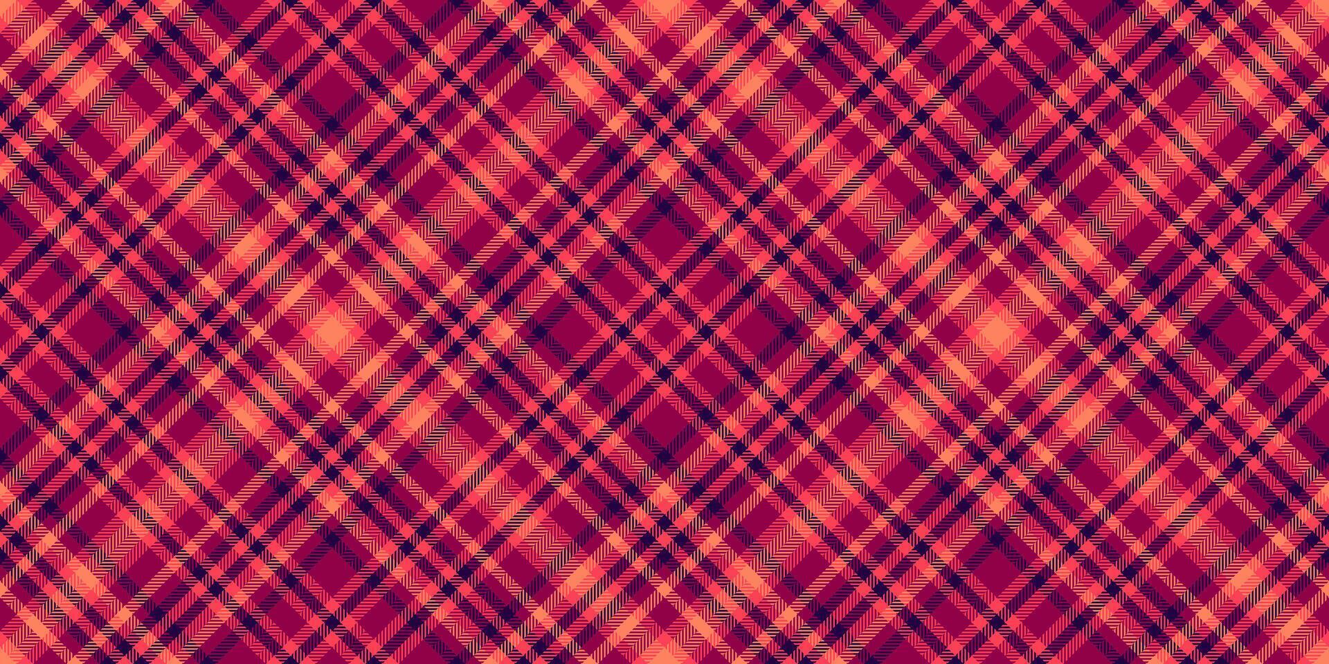 Machinery seamless background plaid, american tartan check texture. Overlay fabric pattern textile vector in red and pink colors.