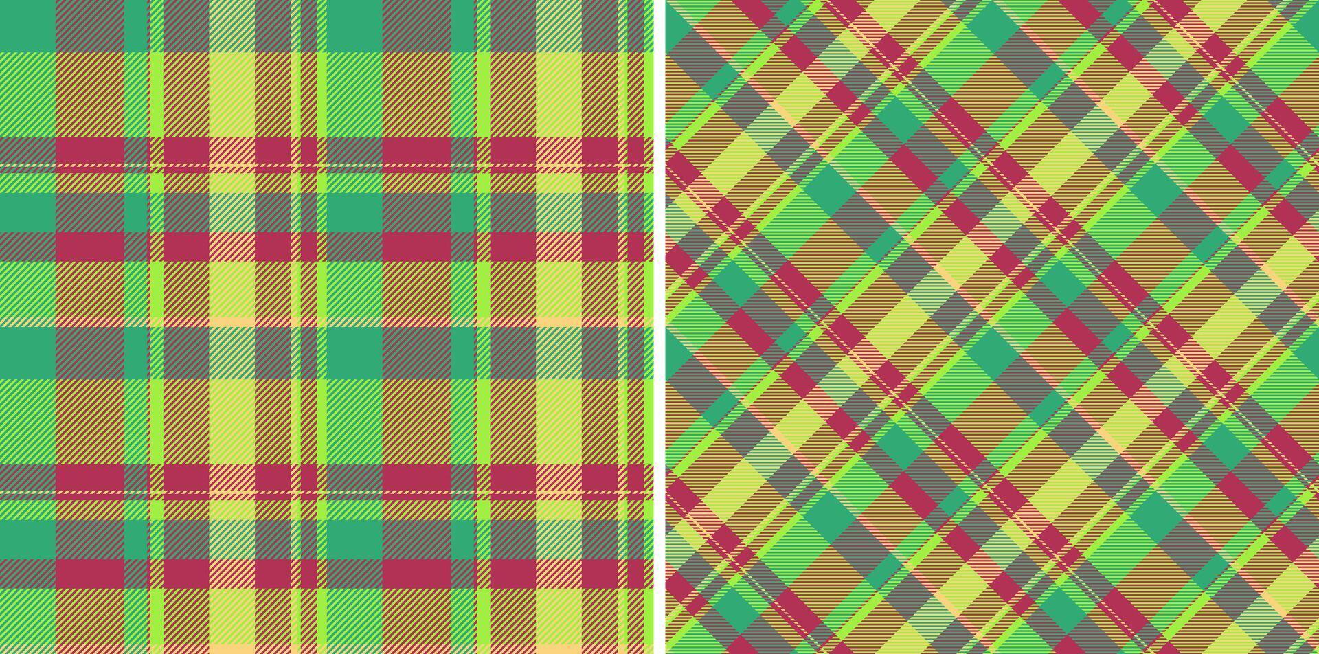 Check fabric pattern of textile seamless texture with a plaid background vector tartan. Set in food colors for buffalo fashion in rustic look.
