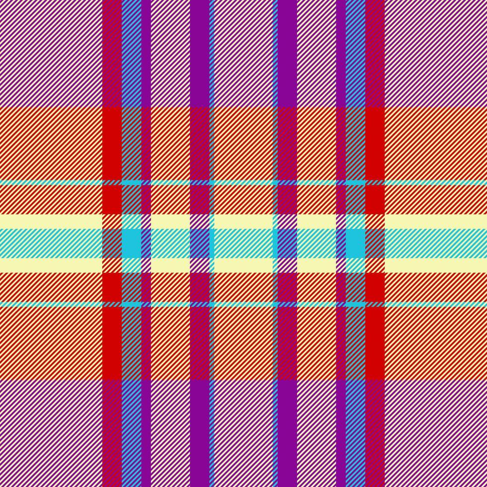 Fabric texture pattern of seamless plaid textile with a vector tartan background check.