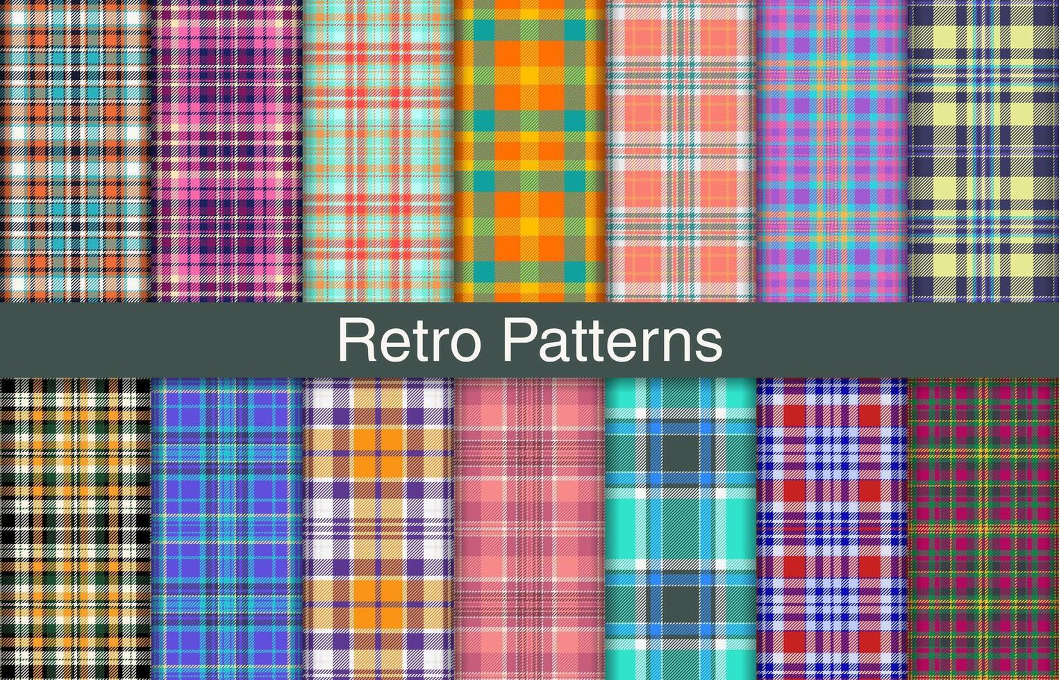 Retro plaid bundles, textile design, checkered fabric pattern for shirt, dress, suit, wrapping paper print, invitation and gift card. vector