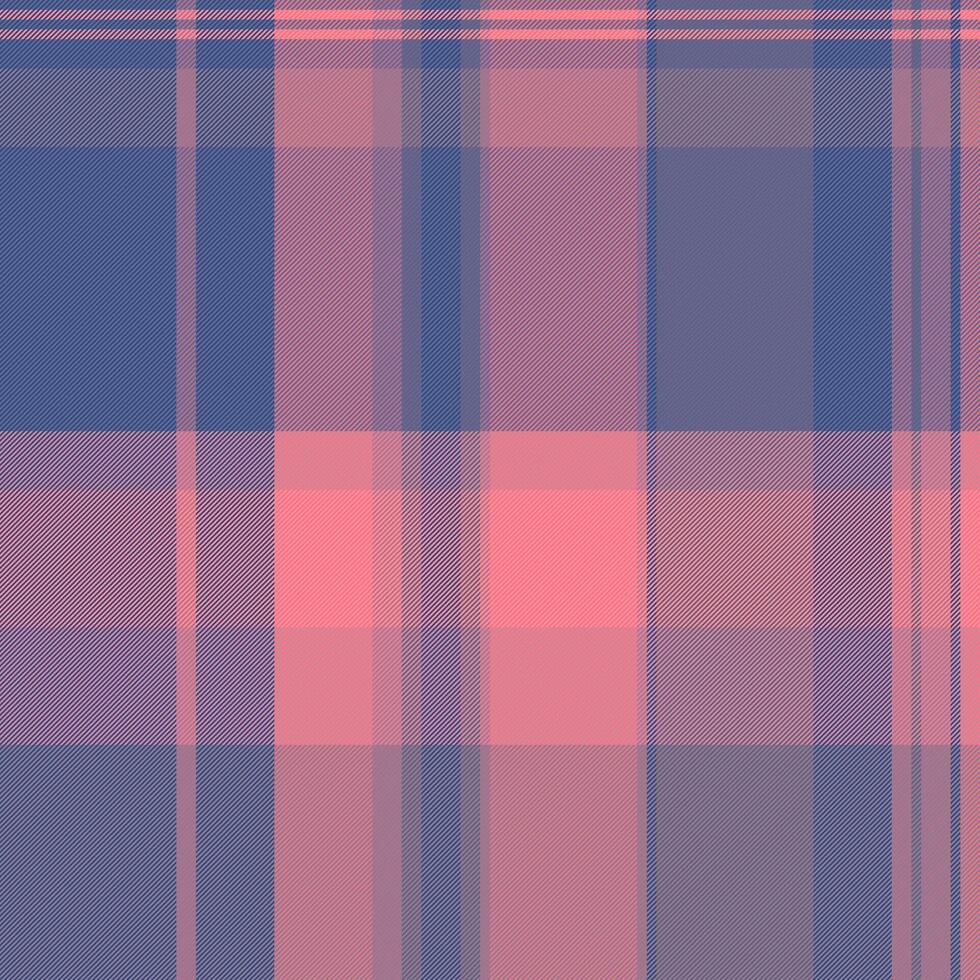Background fabric pattern of seamless vector texture with a plaid check textile tartan.