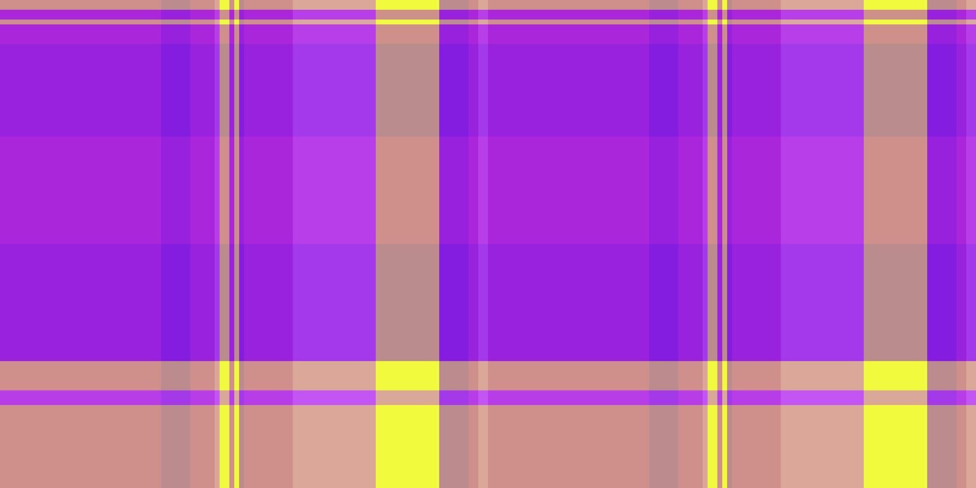 Hippie textile pattern texture, detailed background plaid check. Household seamless tartan vector fabric in violet and purple colors.