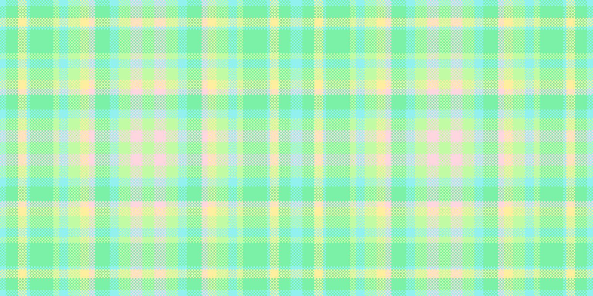 Down texture vector textile, stitched seamless tartan check. Cosy background fabric plaid pattern in green and teal colors.