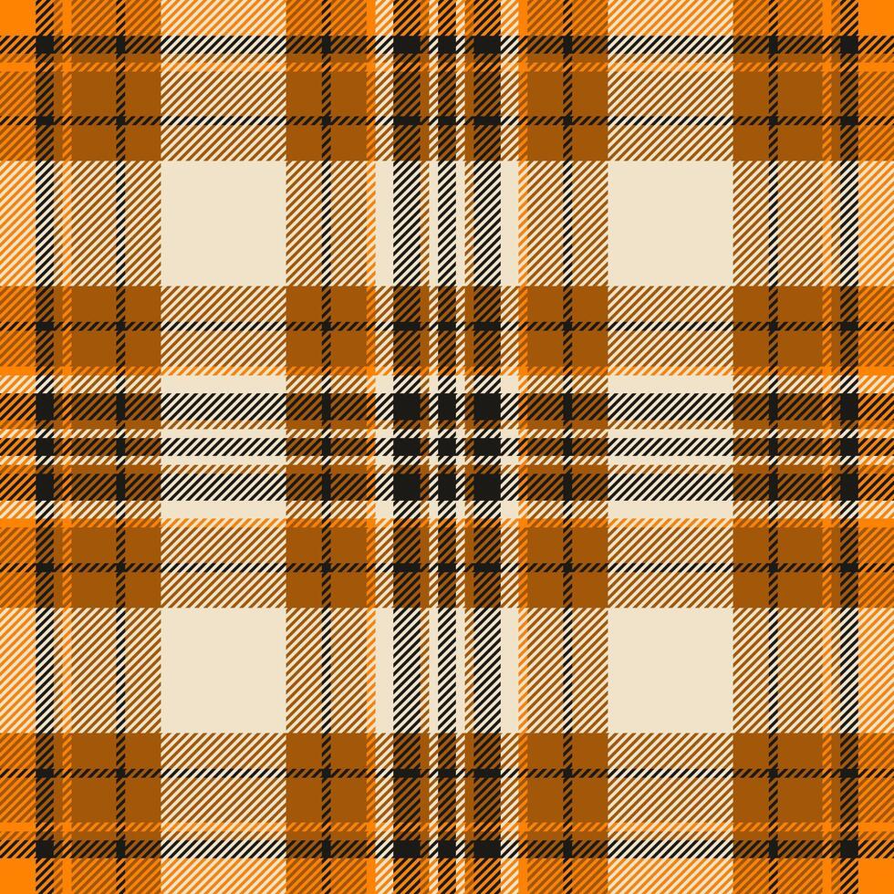 Everyday pattern background seamless, various texture tartan check. Machinery fabric plaid textile vector in orange and light colors.