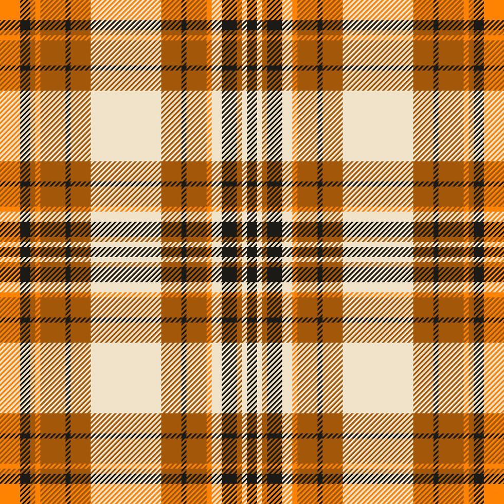 Everyday pattern background seamless, various texture tartan check. Machinery fabric plaid textile vector in orange and light colors.