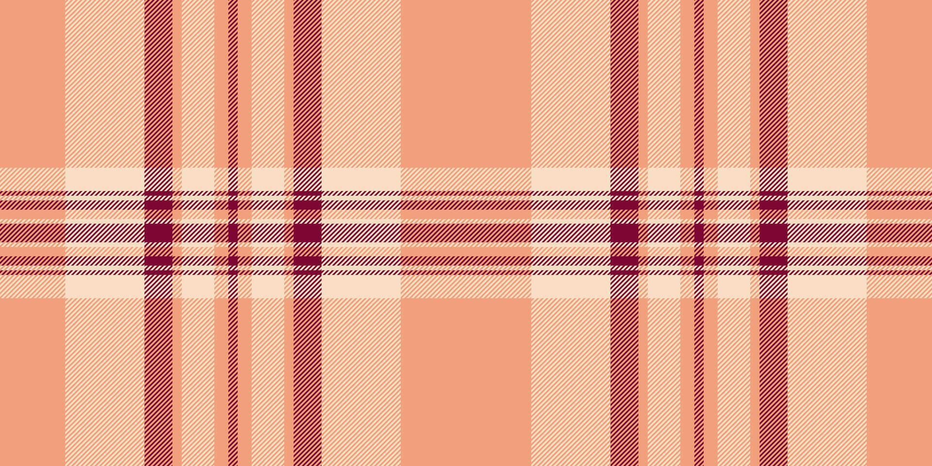 Line textile background plaid, square check seamless vector. Buffalo tartan texture fabric pattern in orange and light colors. vector