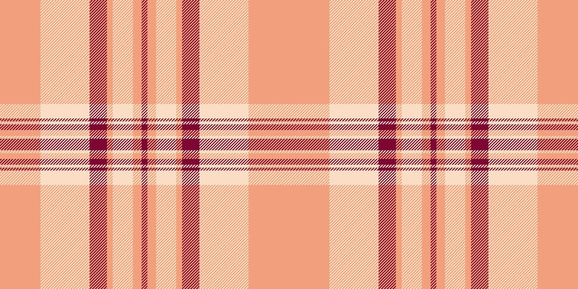 Line textile background plaid, square check seamless vector. Buffalo tartan texture fabric pattern in orange and light colors. vector