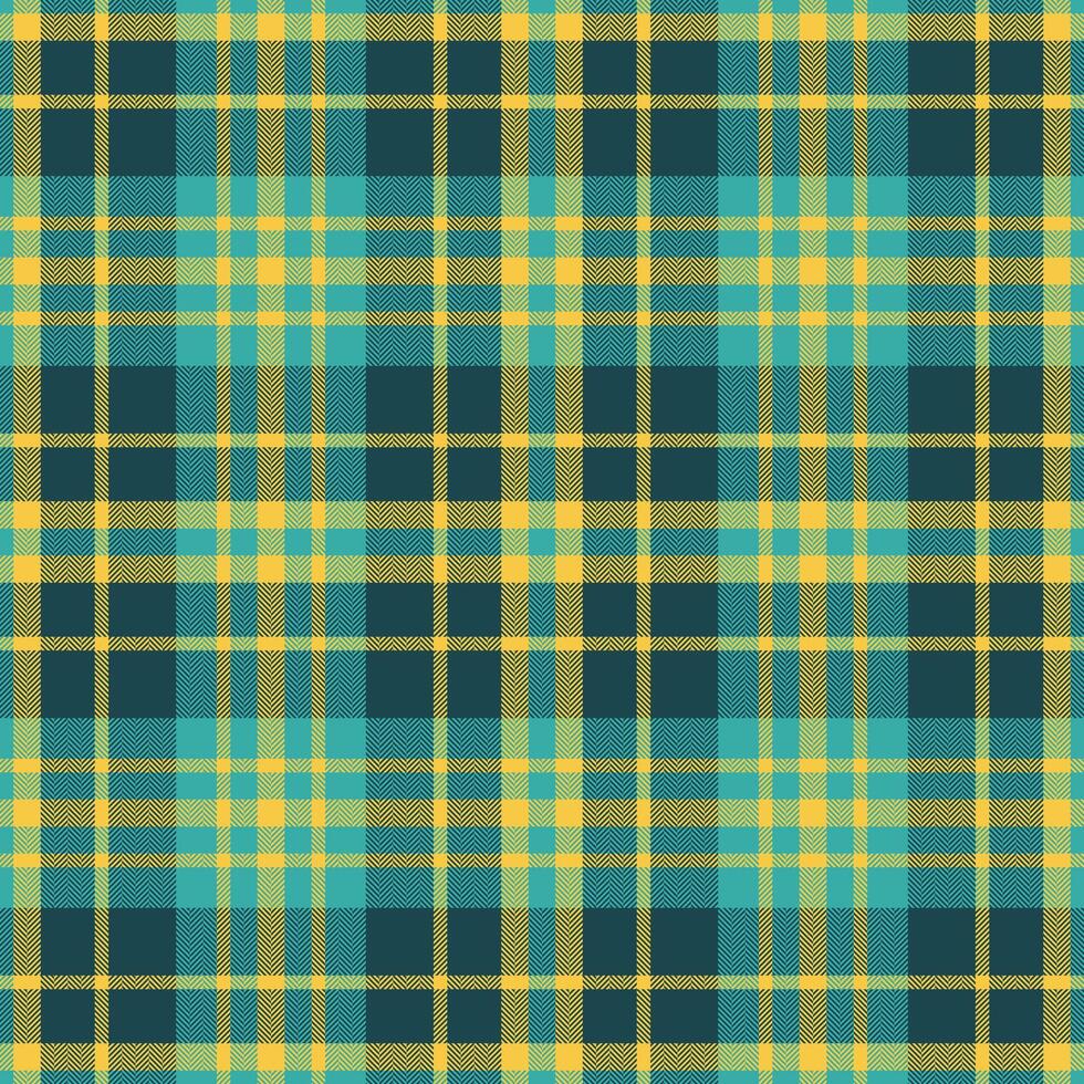 Plaid seamless pattern in green. Check fabric texture. Vector textile print.