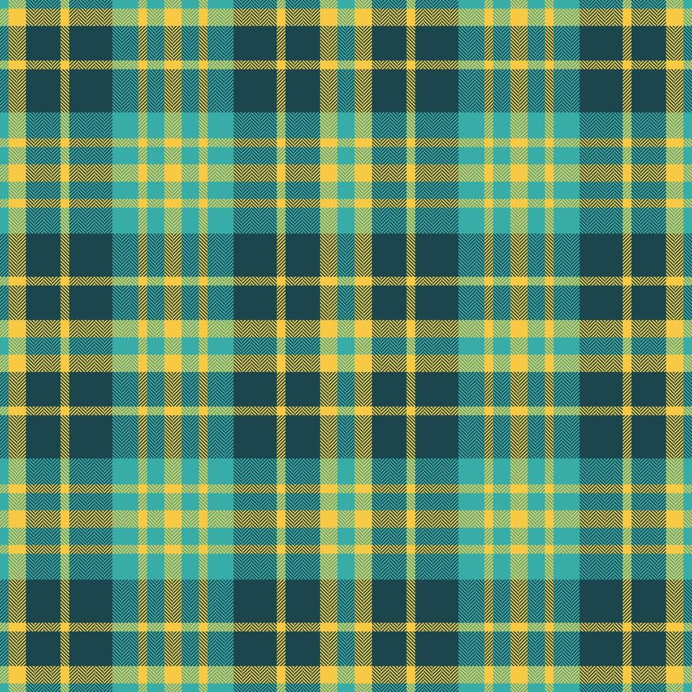 Plaid seamless pattern in green. Check fabric texture. Vector textile print.