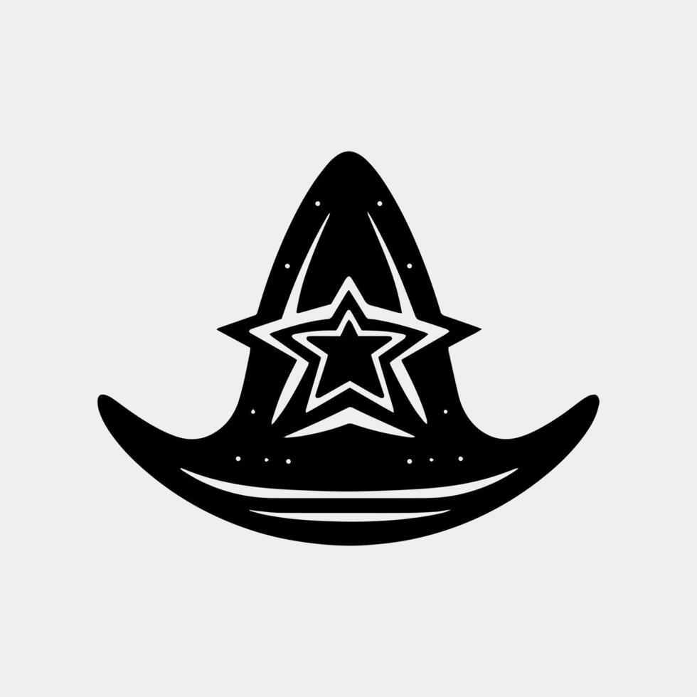witch hat vector logo design