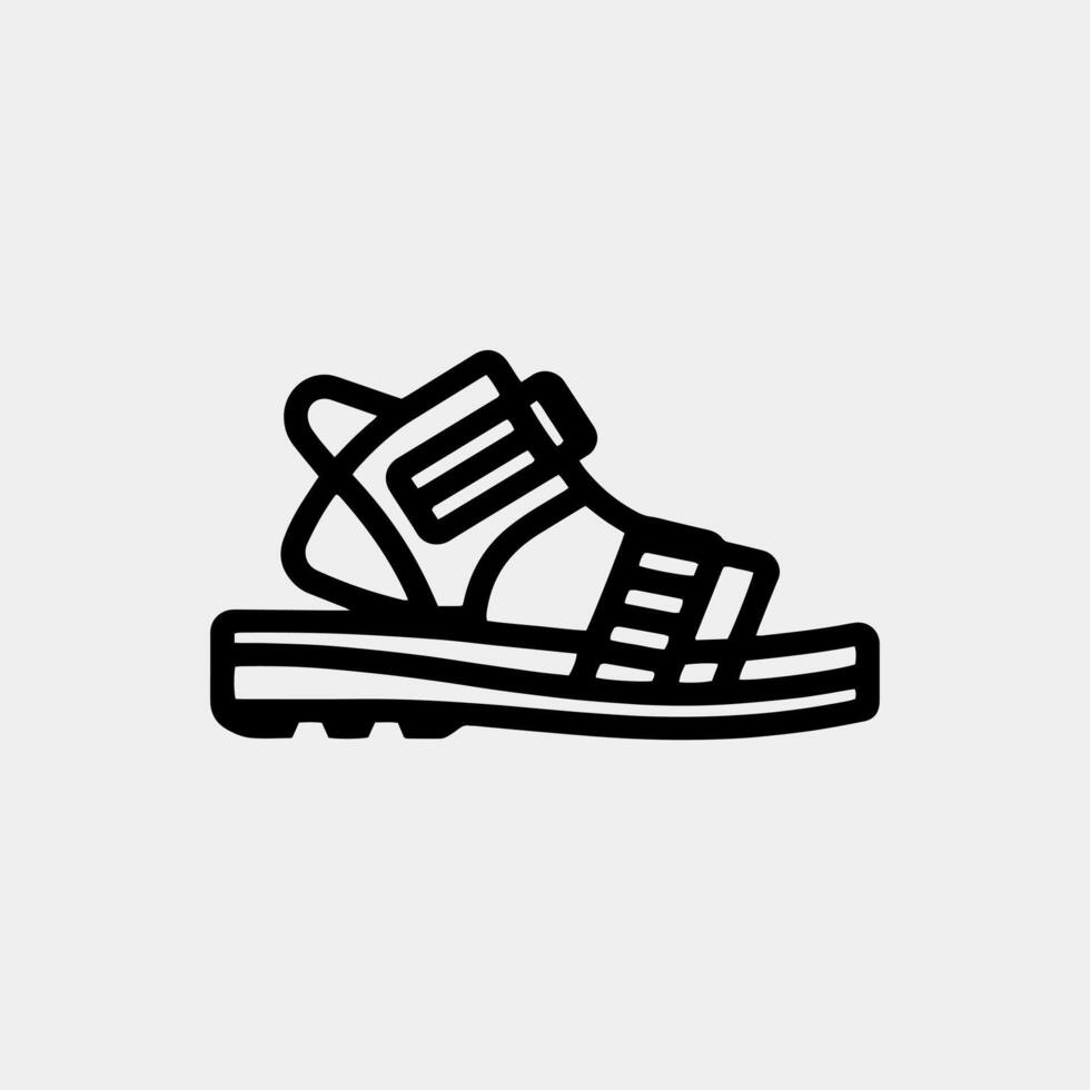 negro y blanco zapatillas icono, vector