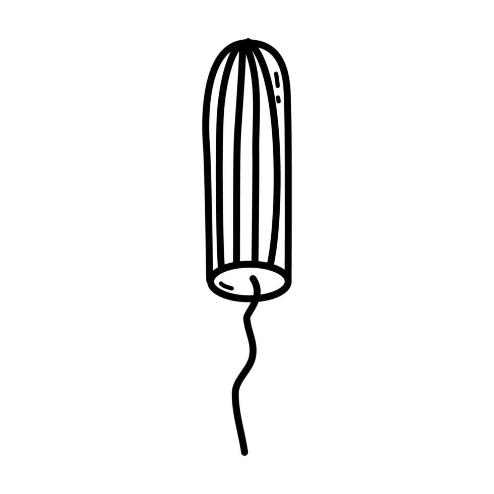 Tampon doodle single element, the tampon with skirt doodle icon vector