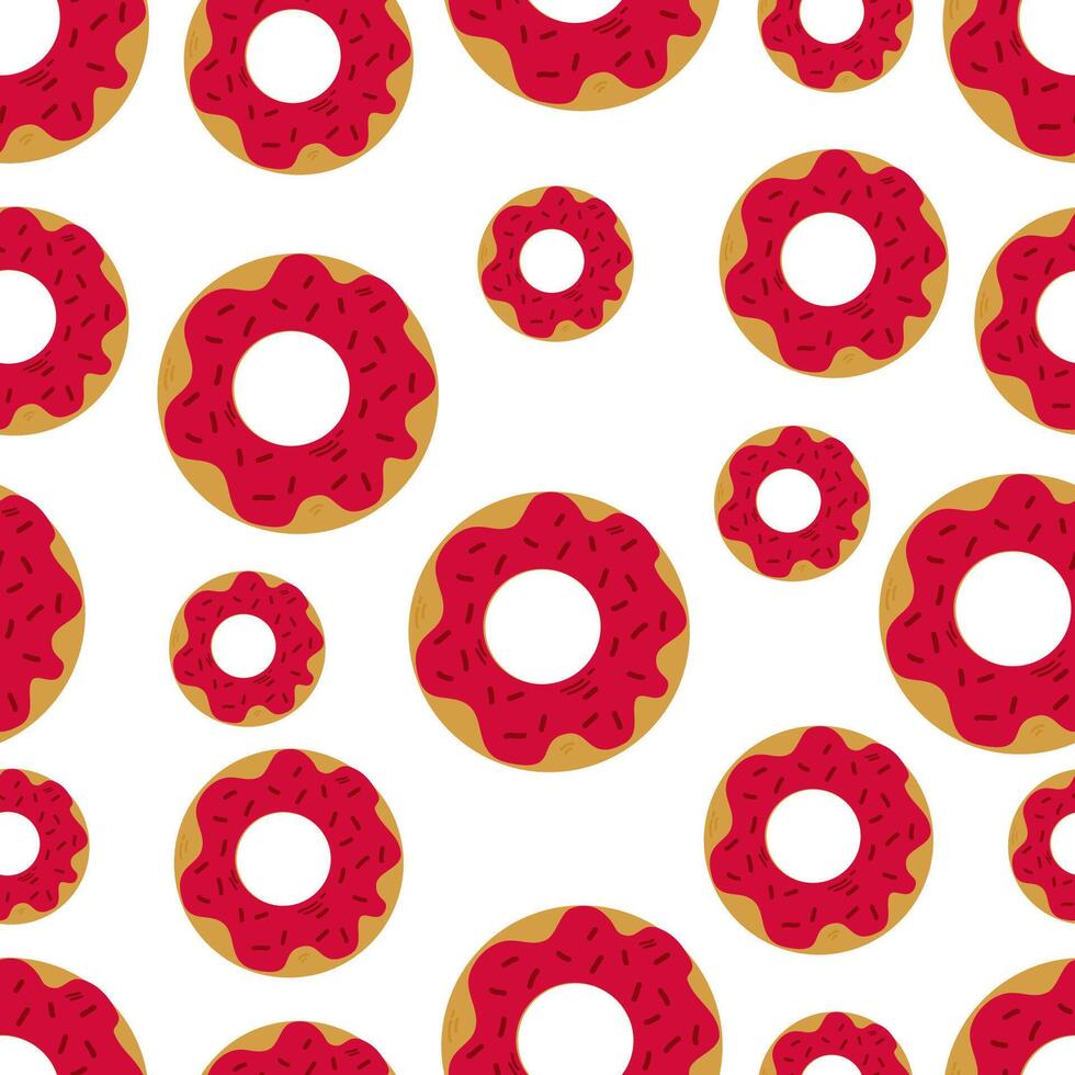 Seamless pattern with glazed donuts.  vector illustrations.