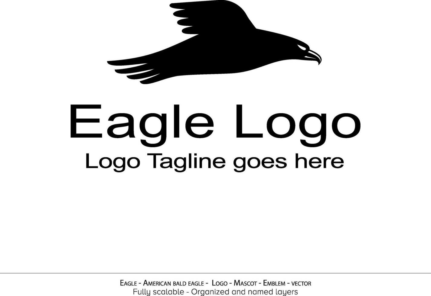 Eagle Logo, Flying Bird Emblem. dove mascot. American Bald Eagle silhouette logo. Minimal design, minimalistic logo vector