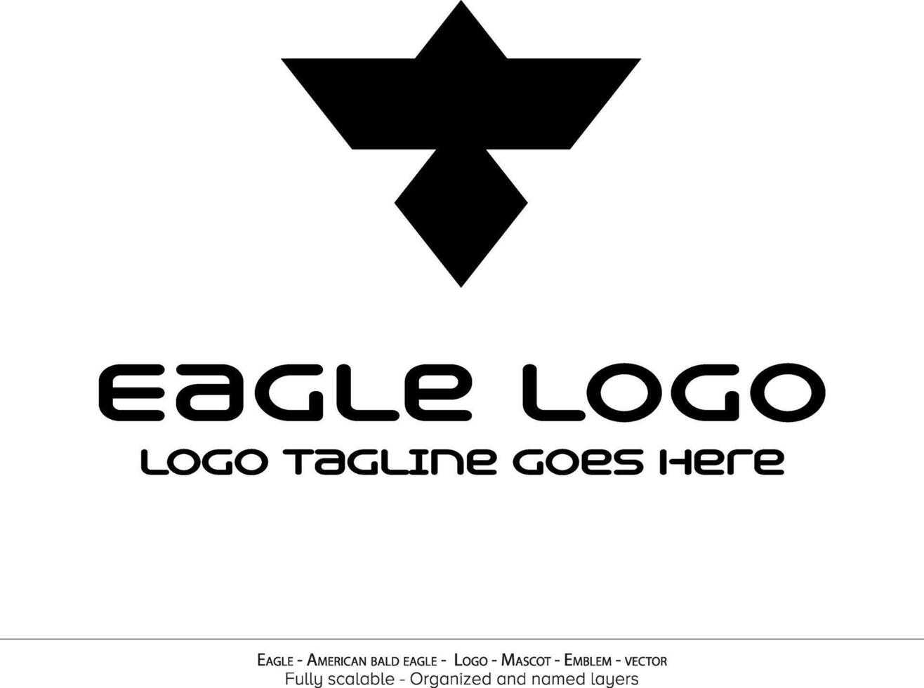 Eagle Logo, Flying Bird Emblem. dove mascot. American Bald Eagle silhouette logo. Minimal design, minimalistic logo vector