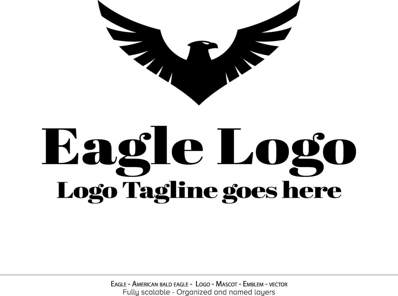 Eagle Logo, Flying Bird Emblem. dove mascot. American Bald Eagle silhouette logo. Minimal design, minimalistic logo vector