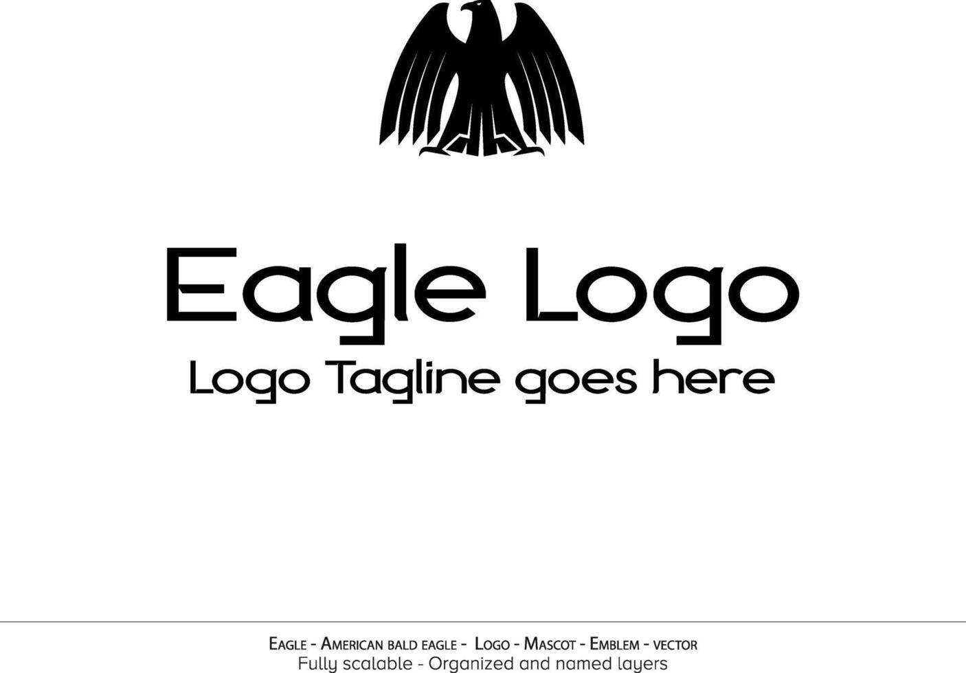 Eagle Logo, Flying Bird Emblem. dove mascot. American Bald Eagle silhouette logo. Minimal design, minimalistic logo vector