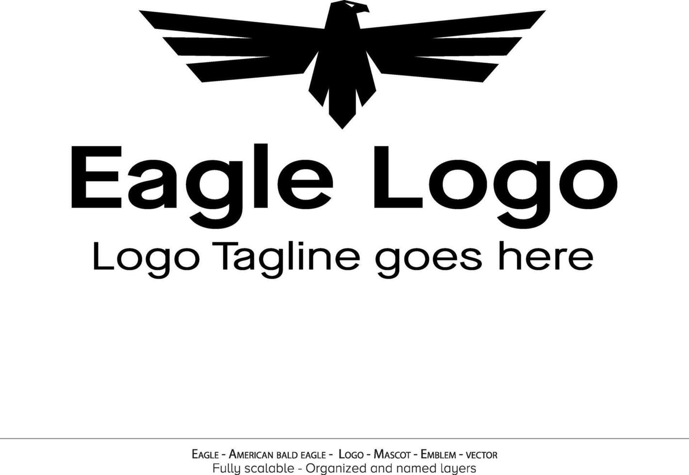 Eagle Logo, Flying Bird Emblem. dove mascot. American Bald Eagle silhouette logo. Minimal design, minimalistic logo vector