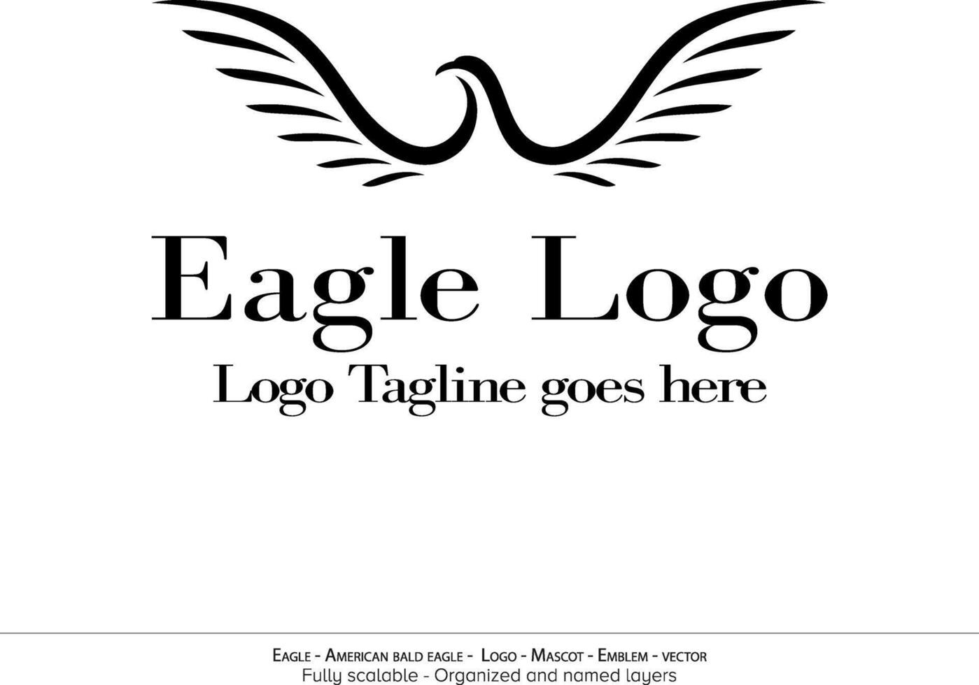 Eagle Logo, Flying Bird Emblem. dove mascot. American Bald Eagle silhouette logo. Minimal design, minimalistic logo vector