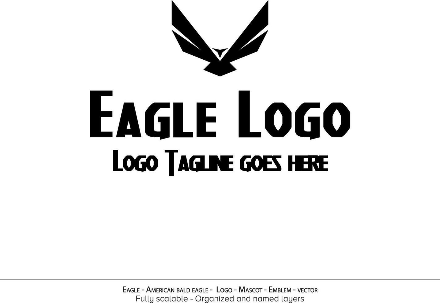 Eagle Logo, Flying Bird Emblem. dove mascot. American Bald Eagle silhouette logo. Minimal design, minimalistic logo vector