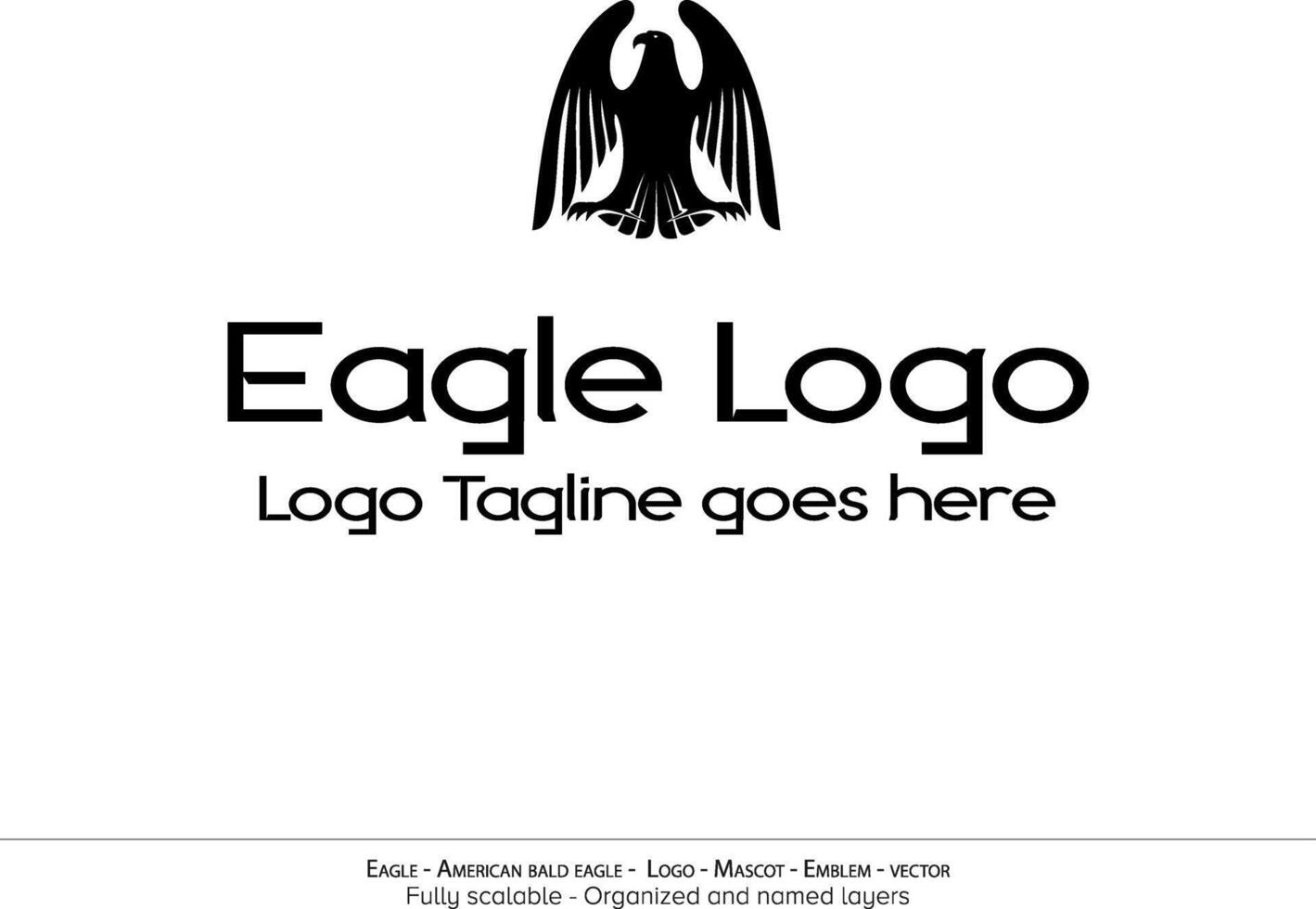 Eagle Logo, Flying Bird Emblem. dove mascot. American Bald Eagle silhouette logo. Minimal design, minimalistic logo vector