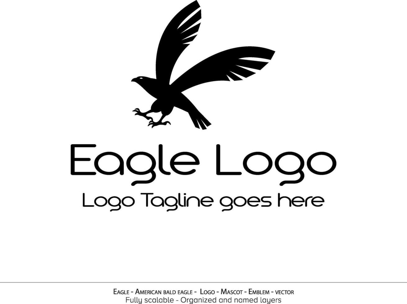 Eagle Logo, Flying Bird Emblem. dove mascot. American Bald Eagle silhouette logo. Minimal design, minimalistic logo vector