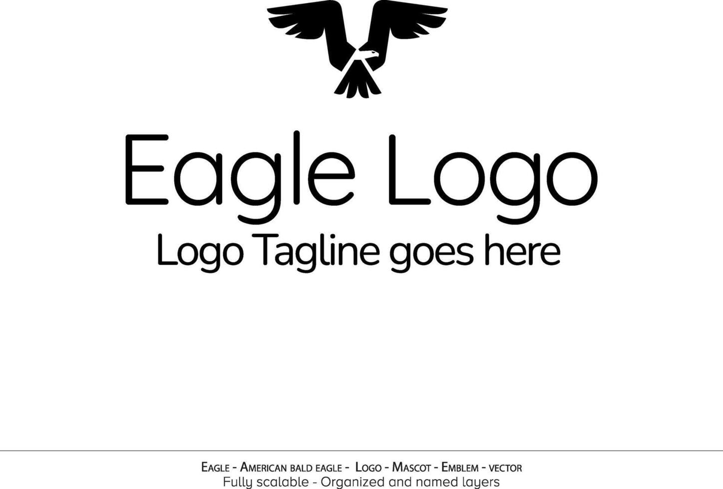 Eagle Logo, Flying Bird Emblem. dove mascot. American Bald Eagle silhouette logo. Minimal design, minimalistic logo vector