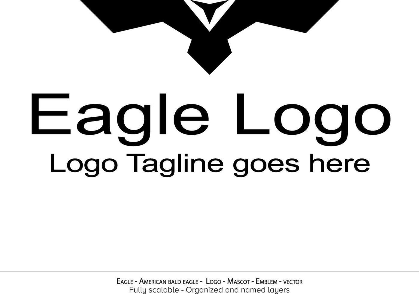 Eagle Logo, Flying Bird Emblem. dove mascot. American Bald Eagle silhouette logo. Minimal design, minimalistic logo vector