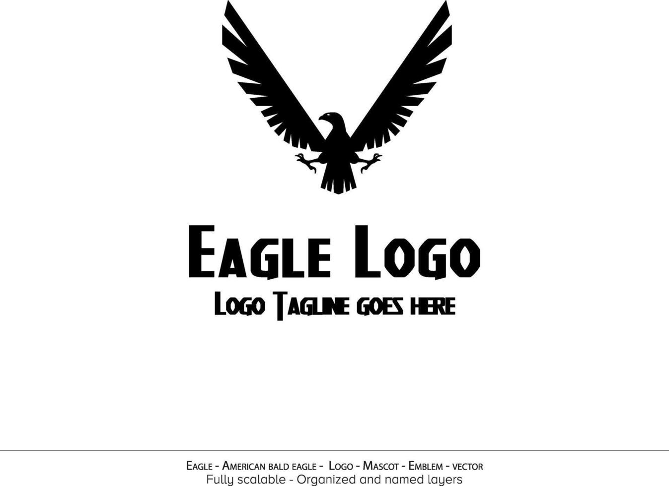 Eagle Logo, Flying Bird Emblem. dove mascot. American Bald Eagle silhouette logo. Minimal design, minimalistic logo vector