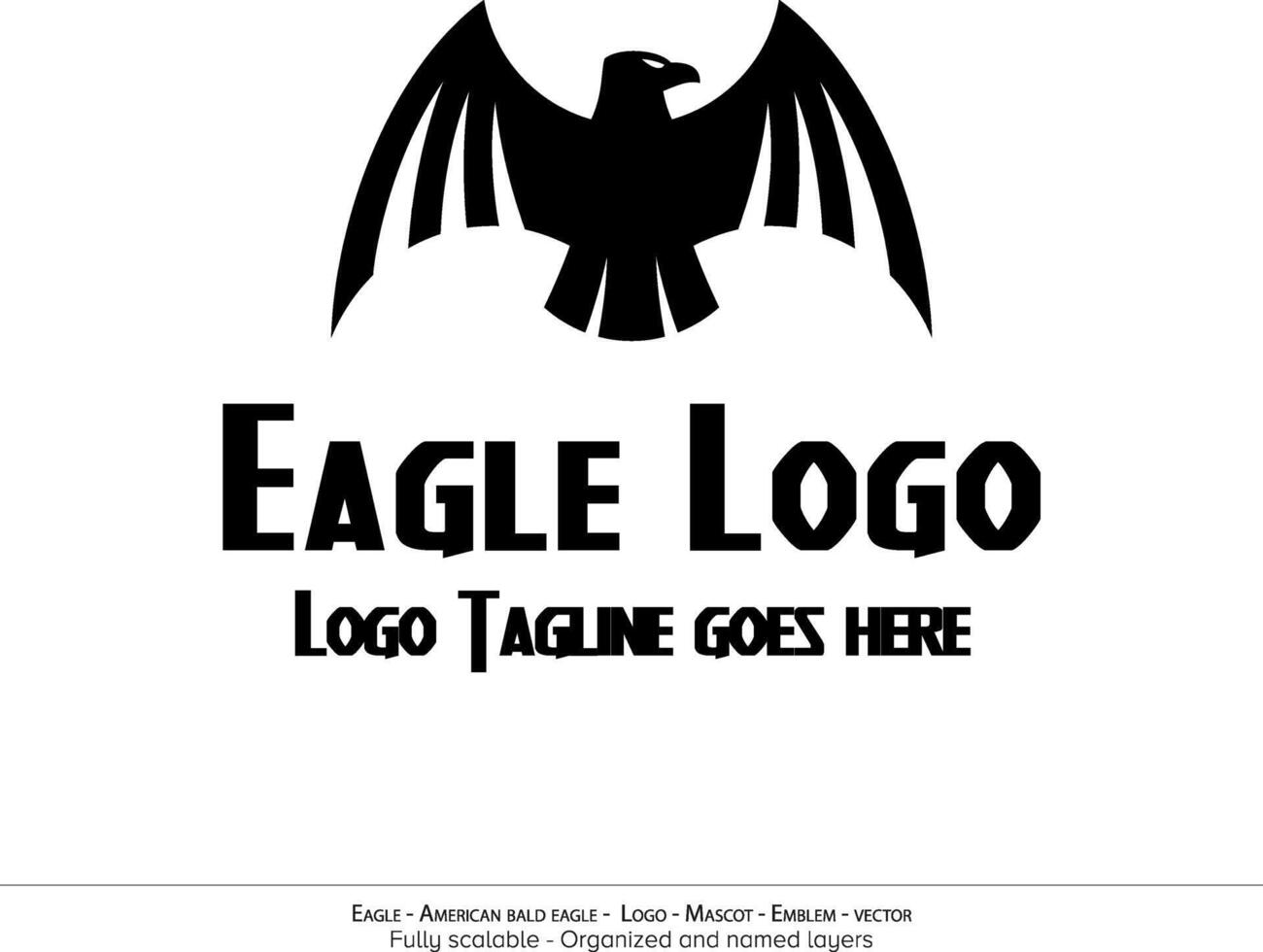 Eagle Logo, Flying Bird Emblem. dove mascot. American Bald Eagle silhouette logo. Minimal design, minimalistic logo vector