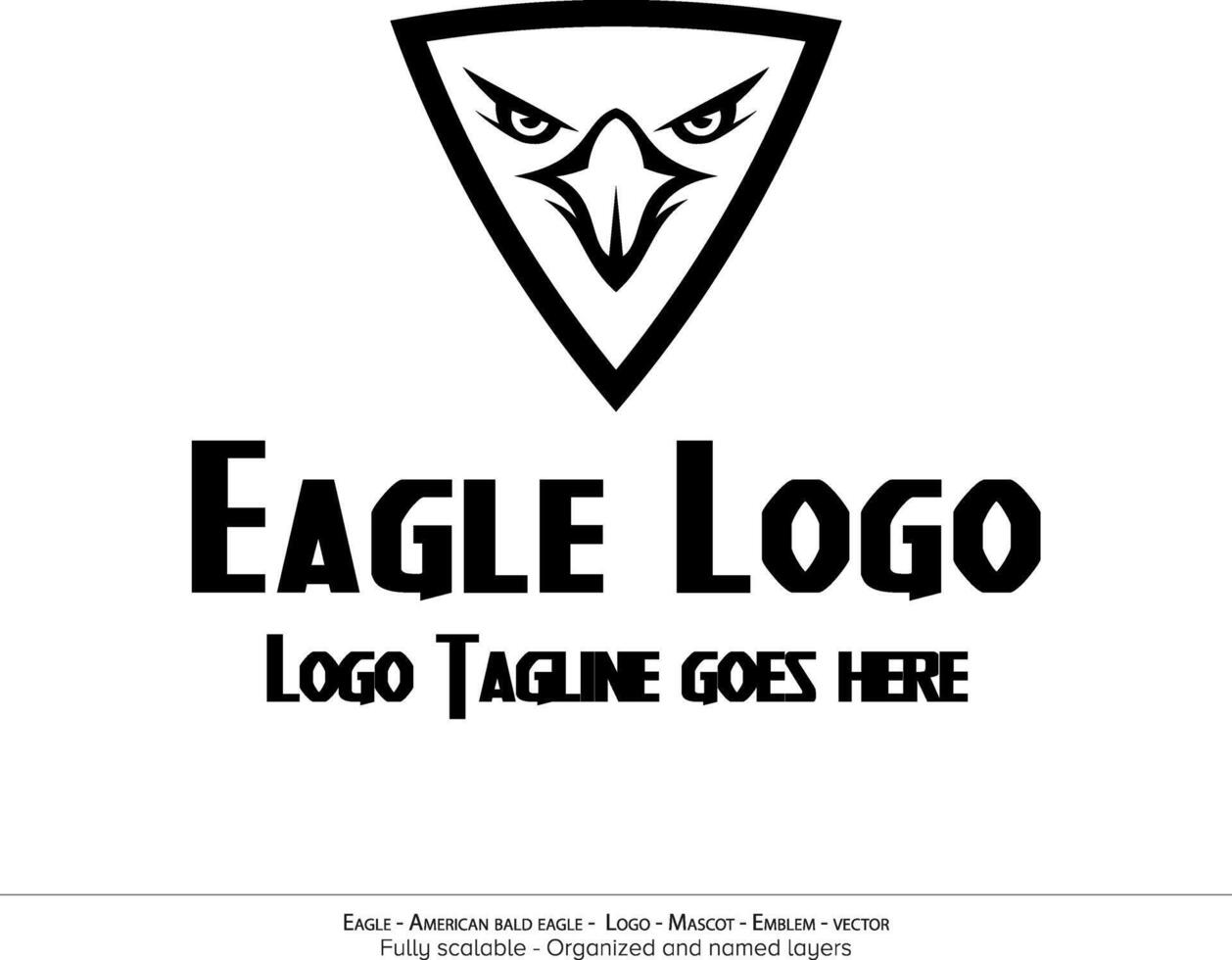 Eagle Logo, Flying Bird Emblem. dove mascot. American Bald Eagle silhouette logo. Minimal design, minimalistic logo vector