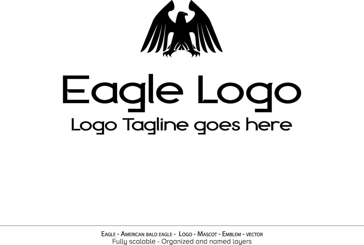 Eagle Logo, Flying Bird Emblem. dove mascot. American Bald Eagle silhouette logo. Minimal design, minimalistic logo vector