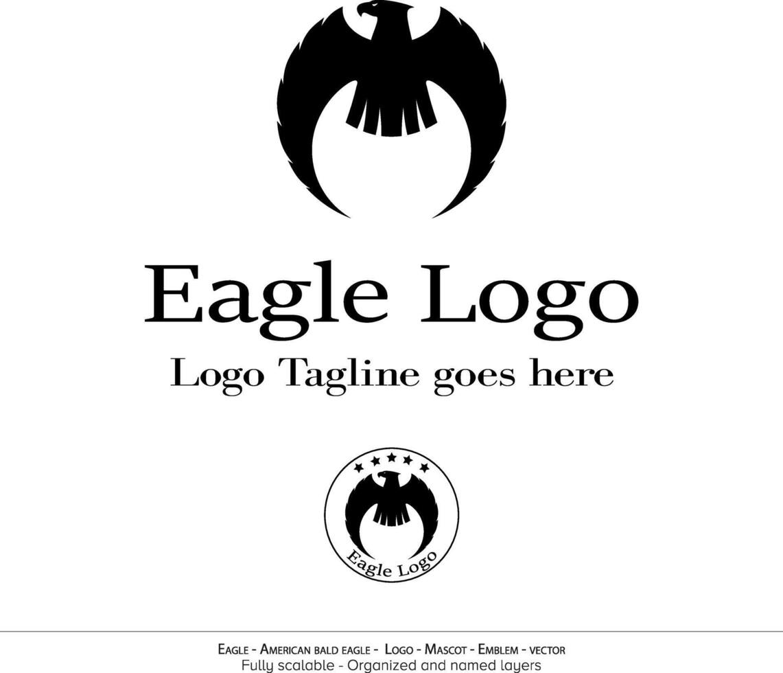 Eagle Logo, Flying Bird Emblem. dove mascot. American Bald Eagle silhouette logo. Minimal design, minimalistic logo vector