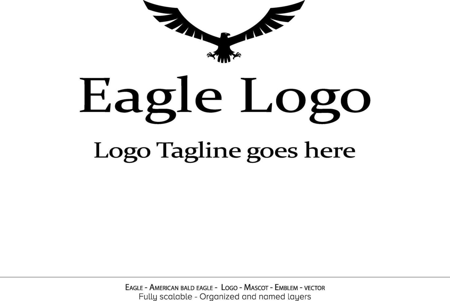 Eagle Logo, Flying Bird Emblem. dove mascot. American Bald Eagle silhouette logo. Minimal design, minimalistic logo vector