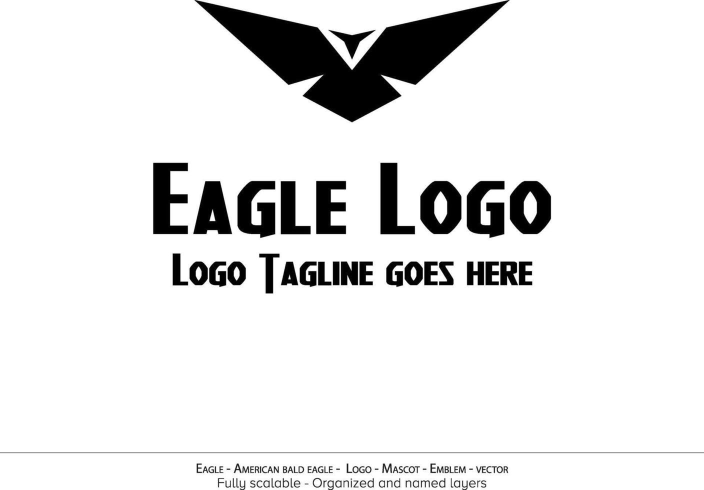 Eagle Logo, Flying Bird Emblem. dove mascot. American Bald Eagle silhouette logo. Minimal design, minimalistic logo vector