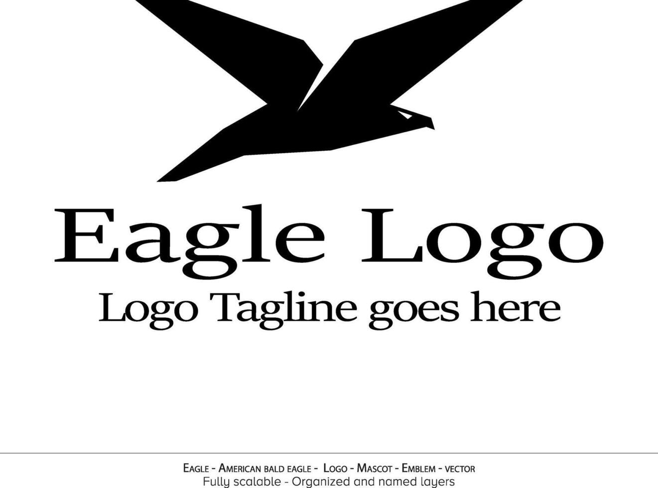 Eagle Logo, Flying Bird Emblem. dove mascot. American Bald Eagle silhouette logo. Minimal design, minimalistic logo vector