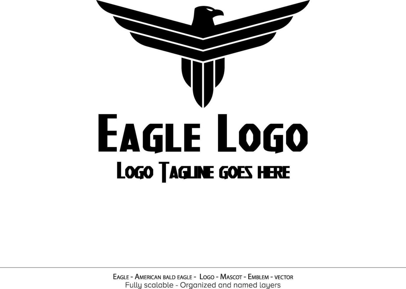 Eagle Logo, Flying Bird Emblem. dove mascot. American Bald Eagle silhouette logo. Minimal design, minimalistic logo vector