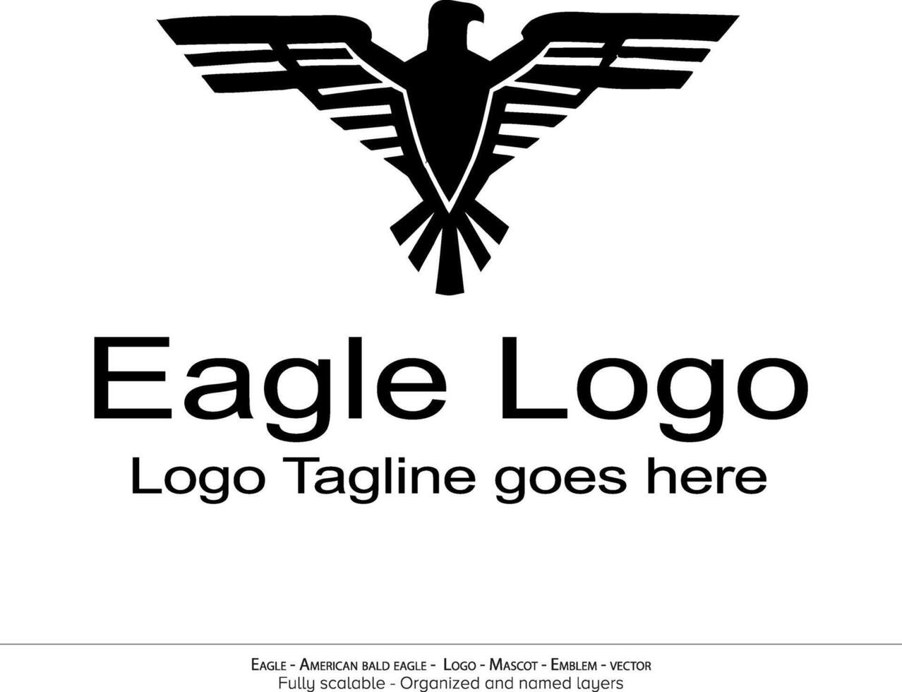 Eagle Logo, Flying Bird Emblem. dove mascot. American Bald Eagle silhouette logo. Minimal design, minimalistic logo vector