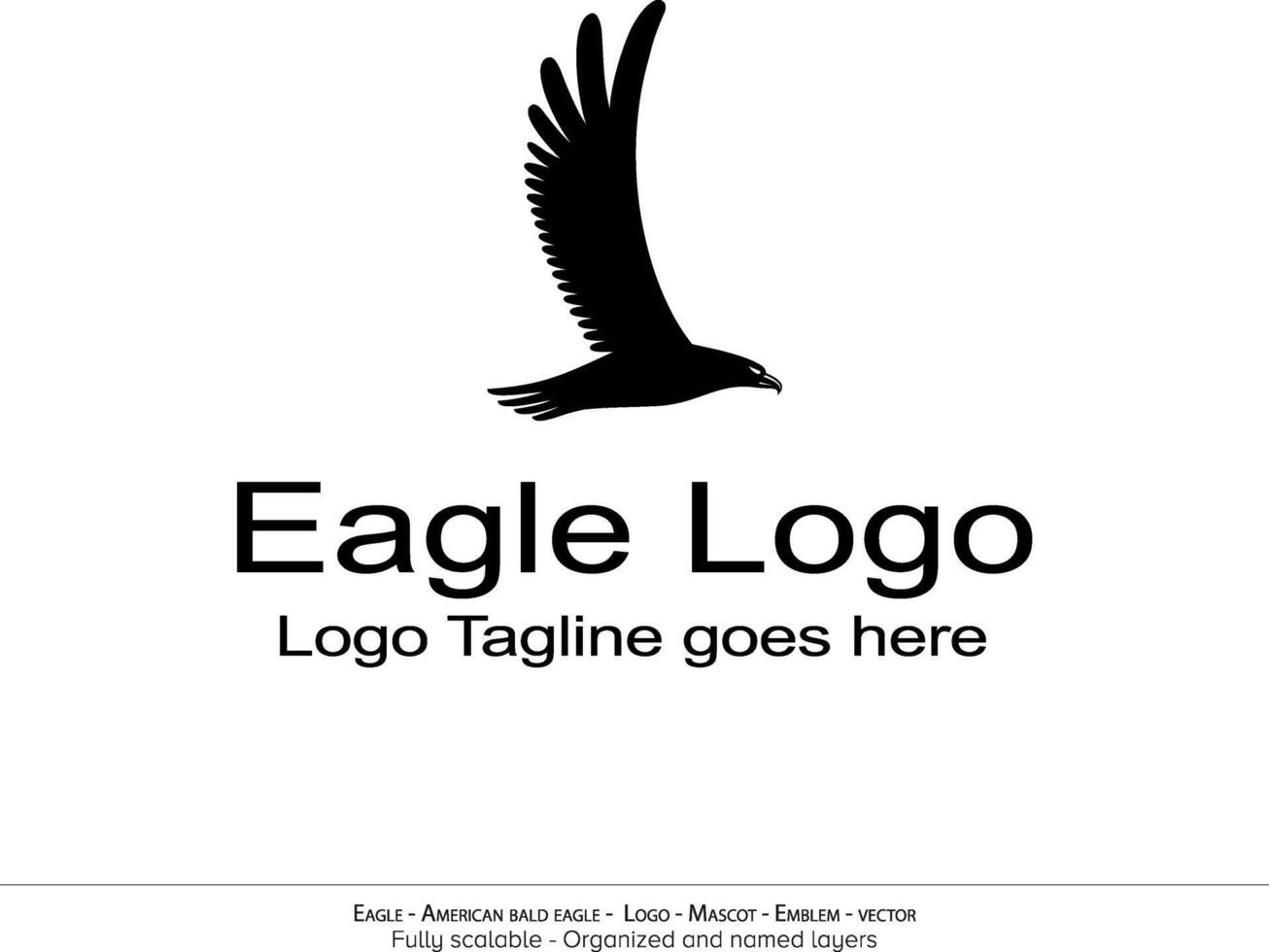 Eagle Logo, Flying Bird Emblem. dove mascot. American Bald Eagle silhouette logo. Minimal design, minimalistic logo vector