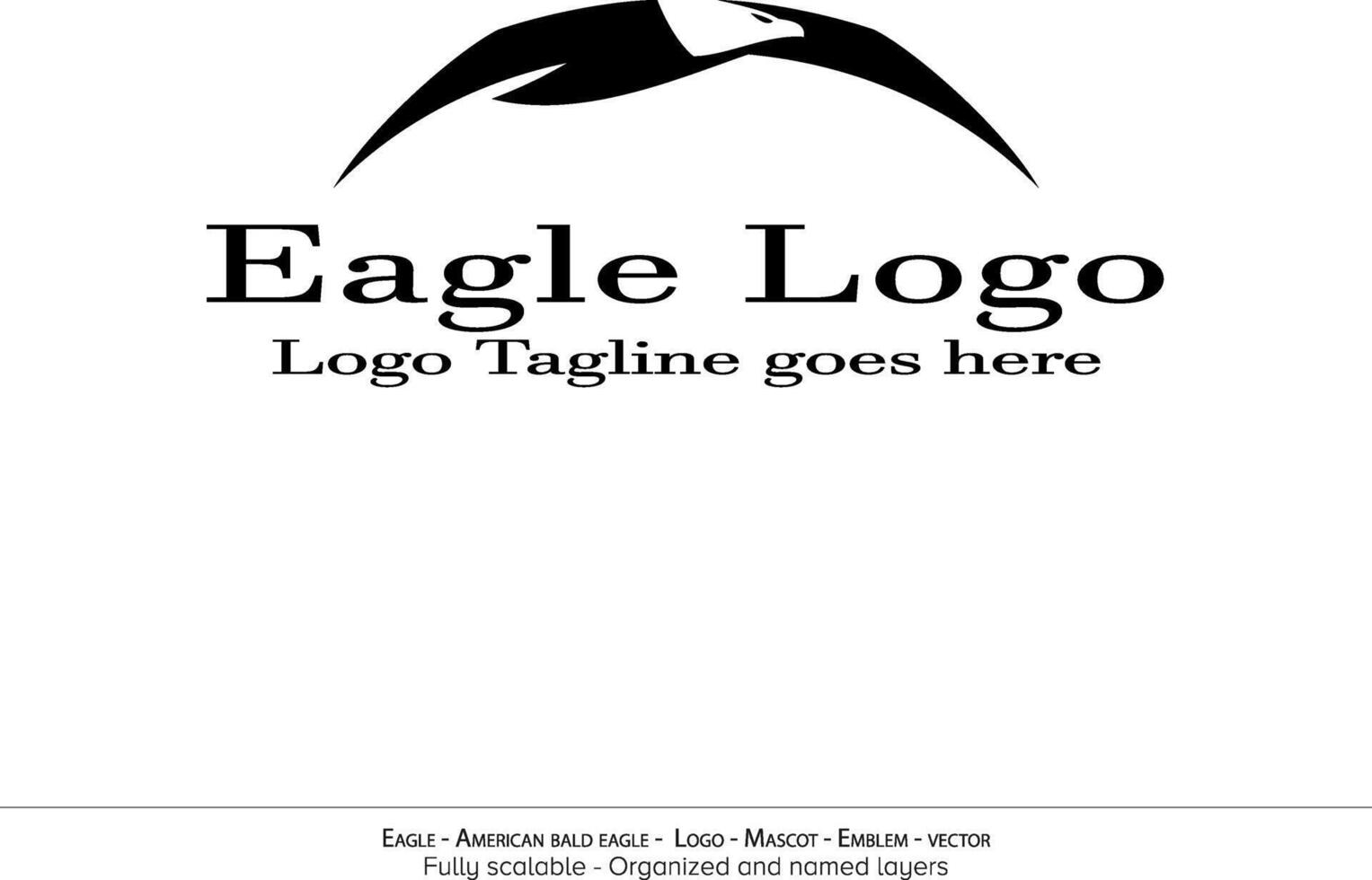 Eagle Logo, Flying Bird Emblem. dove mascot. American Bald Eagle silhouette logo. Minimal design, minimalistic logo vector