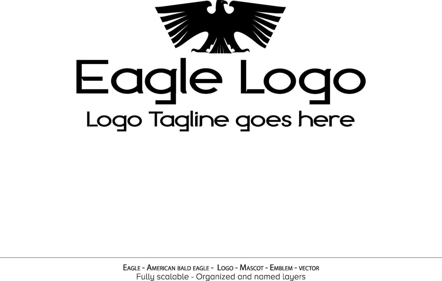 Eagle Logo, Flying Bird Emblem. dove mascot. American Bald Eagle silhouette logo. Minimal design, minimalistic logo vector
