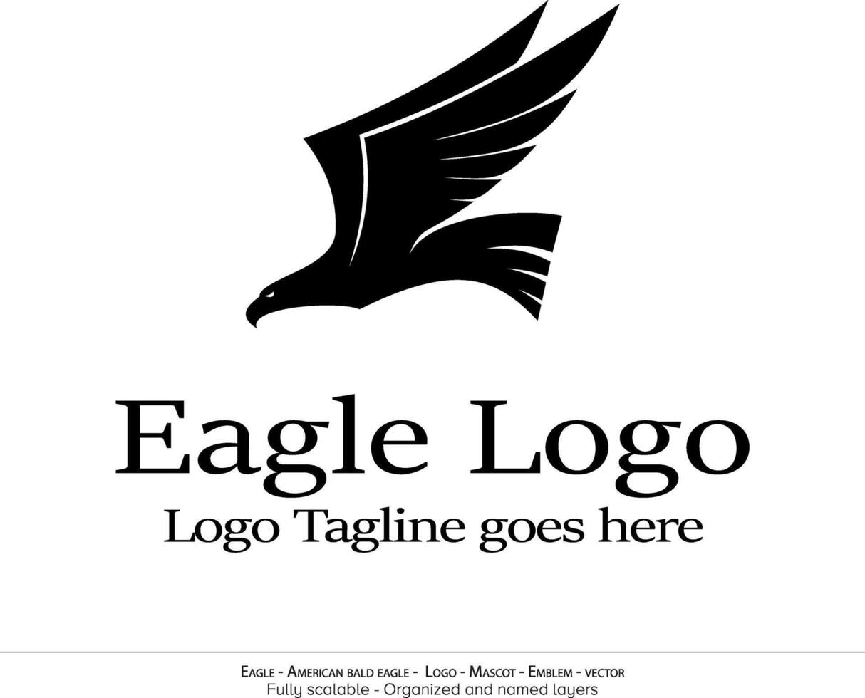 Eagle Logo, Flying Bird Emblem. dove mascot. American Bald Eagle silhouette logo. Minimal design, minimalistic logo vector