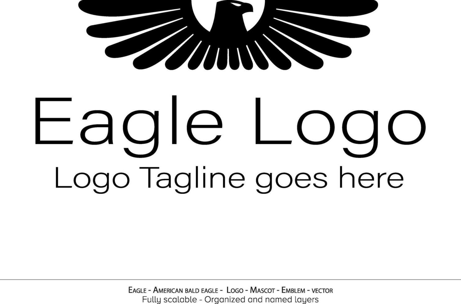 Eagle Logo, Flying Bird Emblem. dove mascot. American Bald Eagle silhouette logo. Minimal design, minimalistic logo vector
