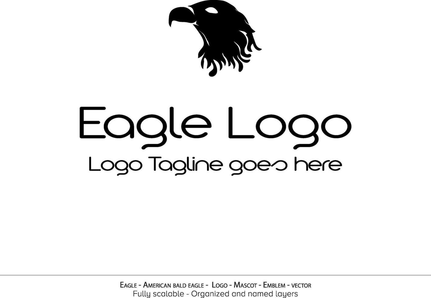 Eagle Logo, Flying Bird Emblem. dove mascot. American Bald Eagle silhouette logo. Minimal design, minimalistic logo vector