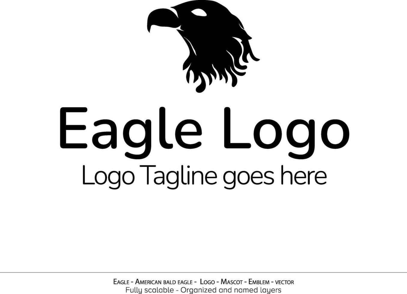 Eagle Logo, Flying Bird Emblem. dove mascot. American Bald Eagle silhouette logo. Minimal design, minimalistic logo vector