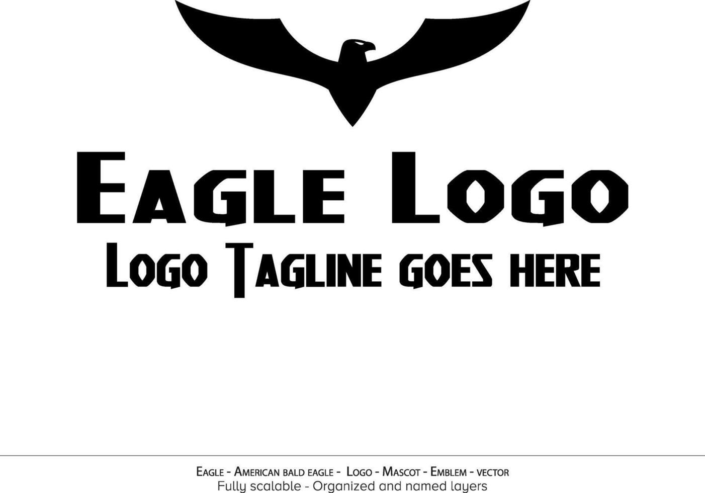 Eagle Logo, Flying Bird Emblem. dove mascot. American Bald Eagle silhouette logo. Minimal design, minimalistic logo vector