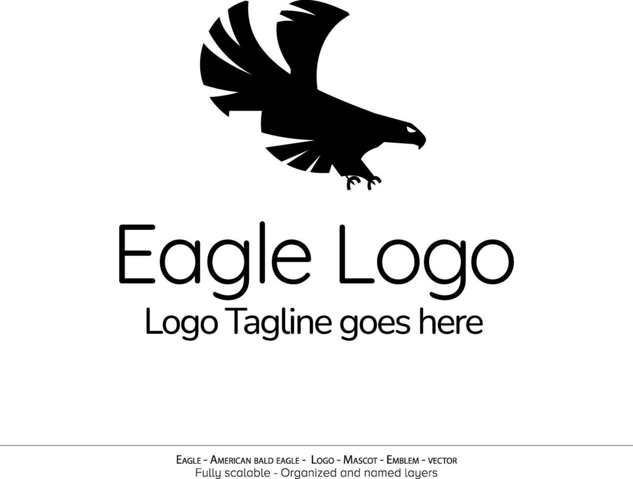 Eagle Logo, Flying Bird Emblem. dove mascot. American Bald Eagle silhouette logo. Minimal design, minimalistic logo vector