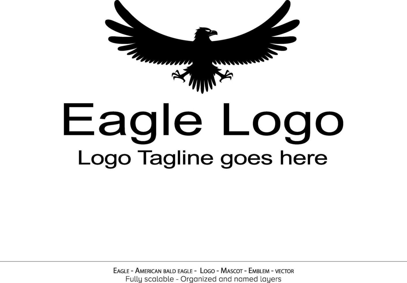 Eagle Logo, Flying Bird Emblem. dove mascot. American Bald Eagle silhouette logo. Minimal design, minimalistic logo vector