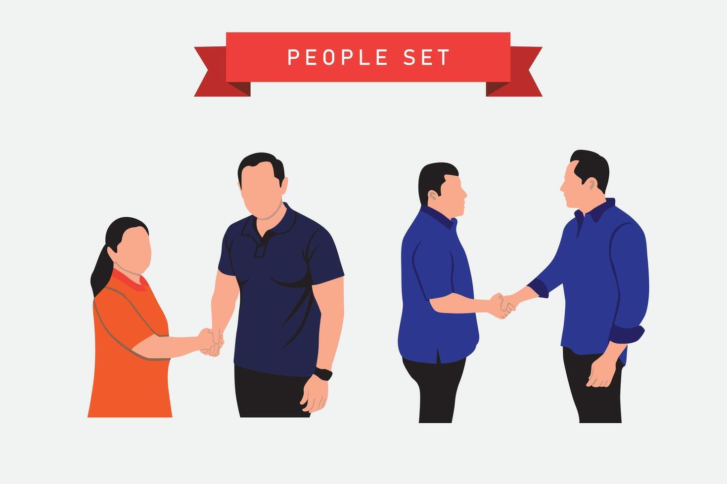 personas sacudida manos. vector ilustración de un hombre y mujer sacudida manos.